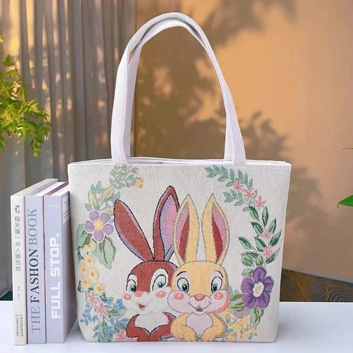 Embroidered Canvas Handbag
