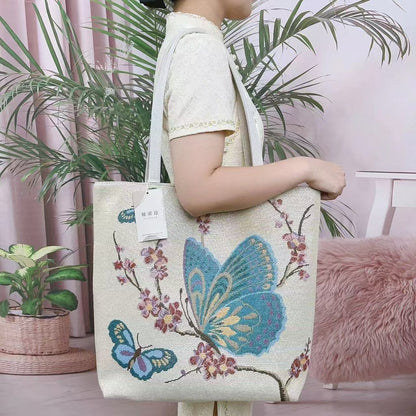 Embroidered Canvas Handbag