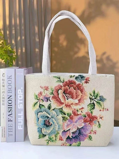 Embroidered Canvas Handbag