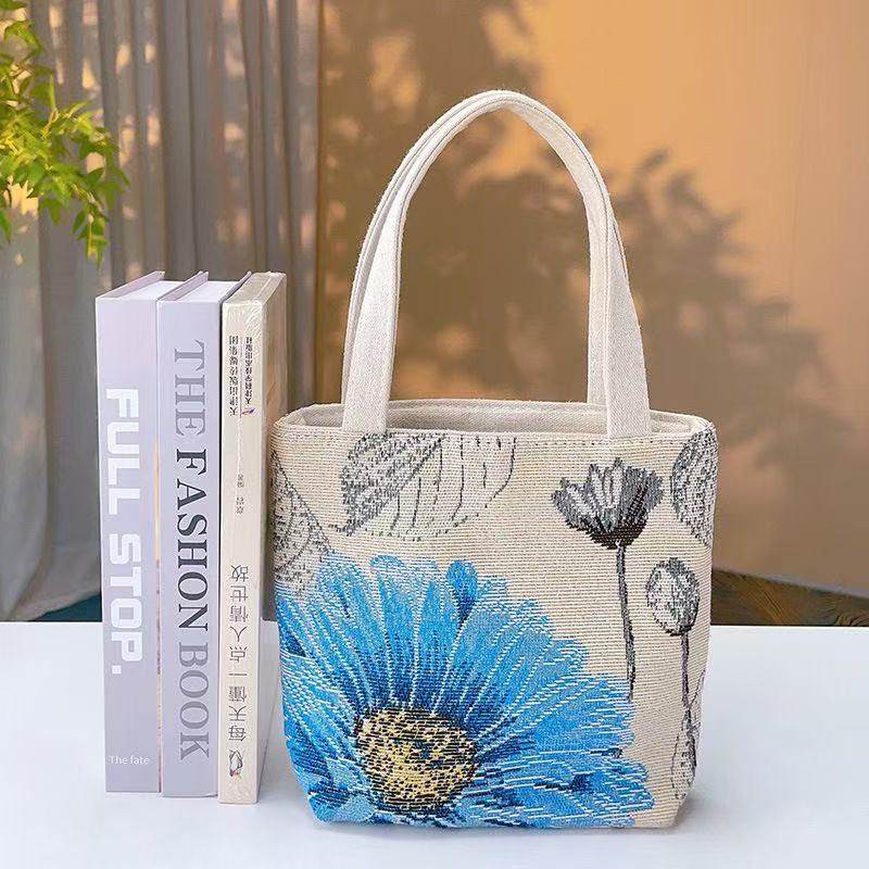 Embroidered Canvas Handbag