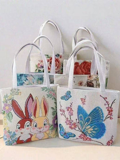 Embroidered Canvas Shoulder Bag