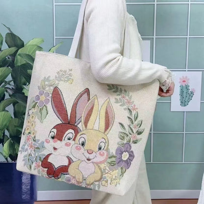 Embroidered Canvas Shoulder Bag