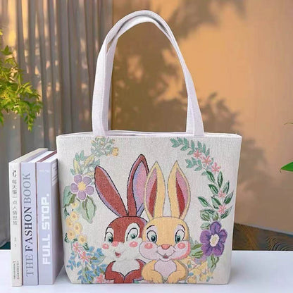 Embroidered Canvas Shoulder Bag