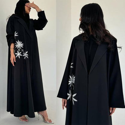 Embroidered cardigan robe