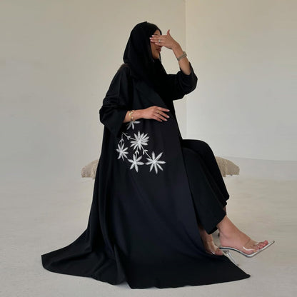 Embroidered cardigan robe
