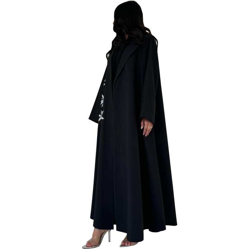 Embroidered cardigan robe
