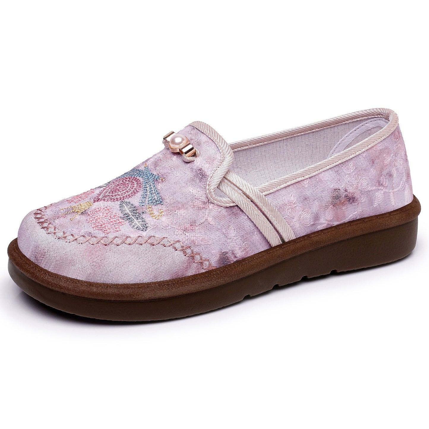 Embroidered casual cloth slipons