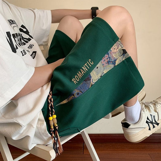 Embroidered casual shorts