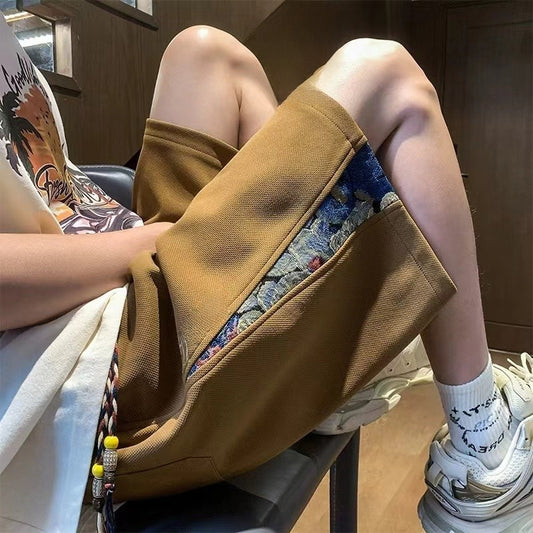 Embroidered casual shorts