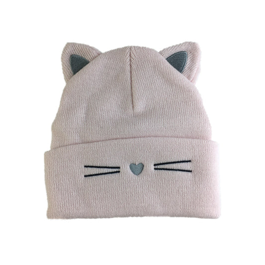 Embroidered Cat Ear Knitted Winter Hat