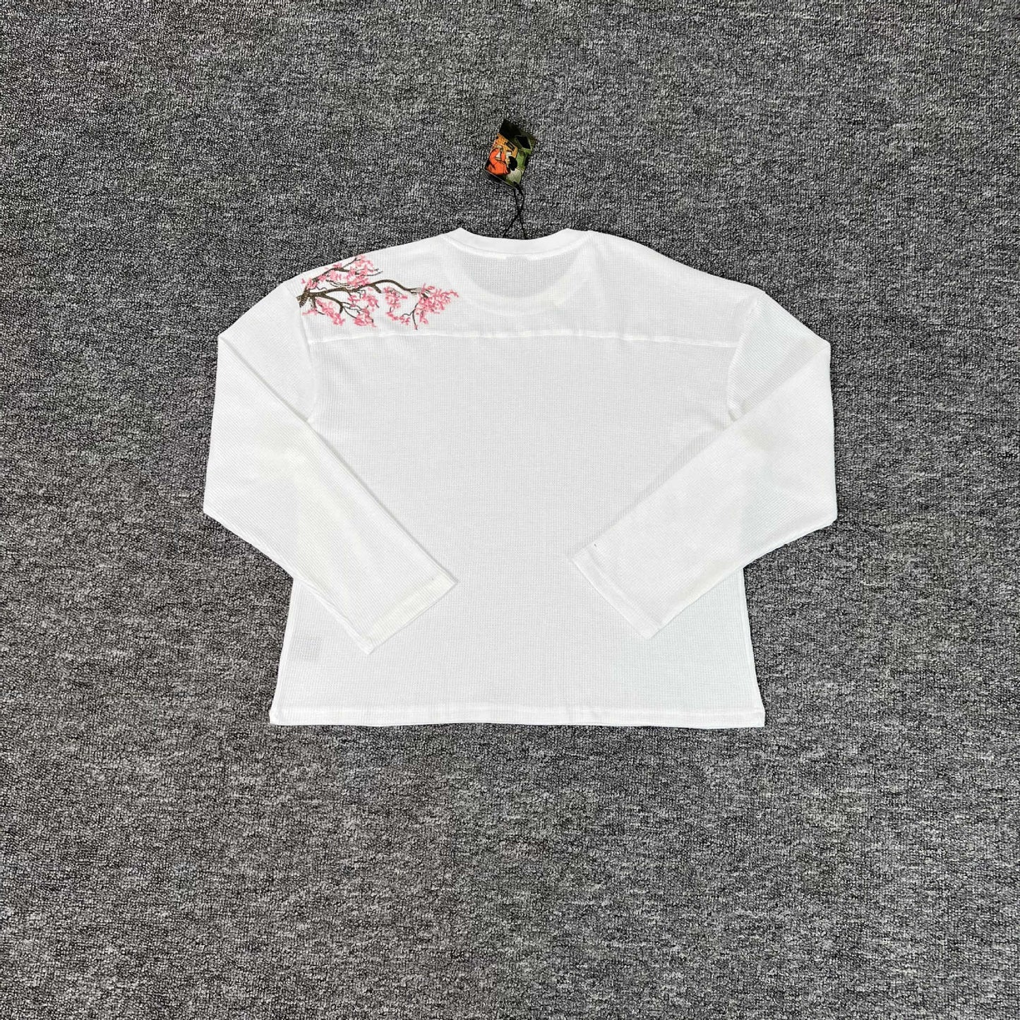 Embroidered Cherry Blossom Cotton Long Sleeve T-shirt
