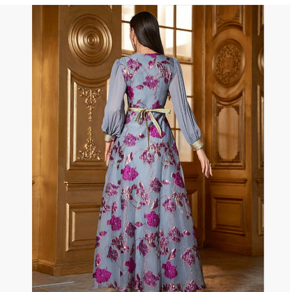 Embroidered chiffon dress