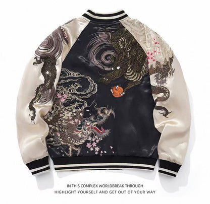 Embroidered Chinese Style Baseball Jacket