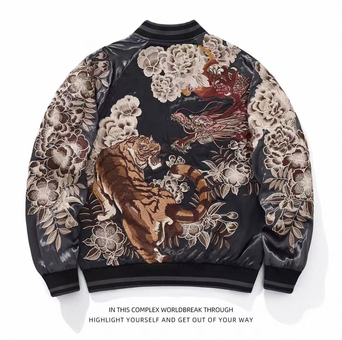 Embroidered Chinese Style Baseball Jacket