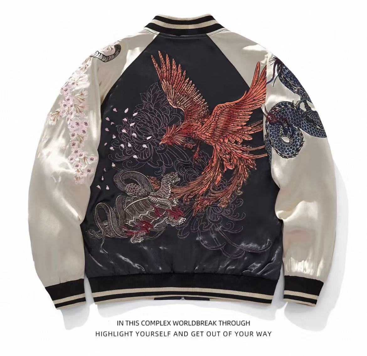 Embroidered Chinese Style Baseball Jacket