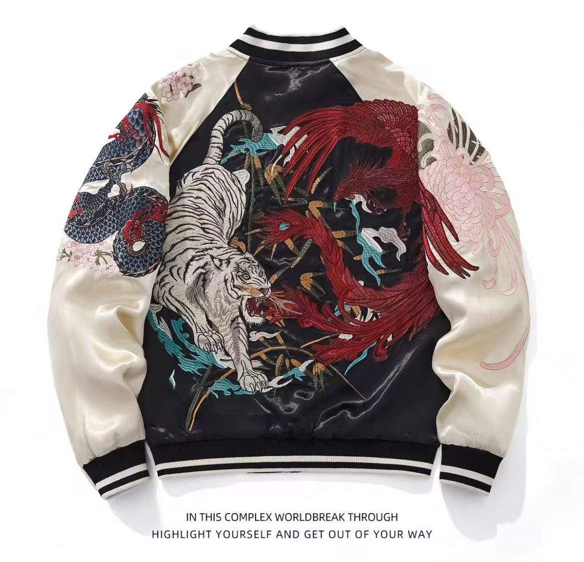 Embroidered Chinese Style Baseball Jacket