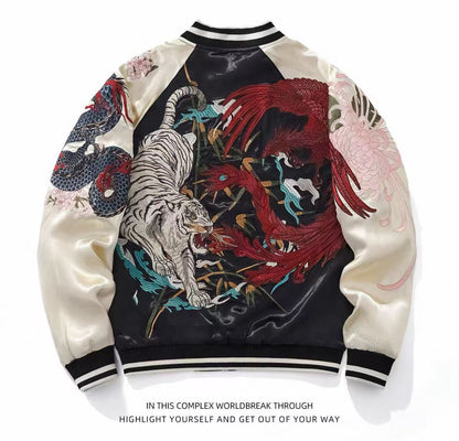 Embroidered Chinese Style Baseball Jacket