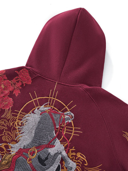 Embroidered Chinese-style hoodie