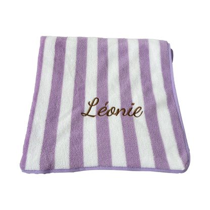 Embroidered Coral Fleece Bath and Beach Towel