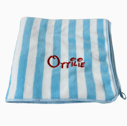 Embroidered Coral Fleece Bath and Beach Towel