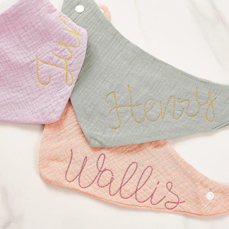 Embroidered Cotton Baby Bib