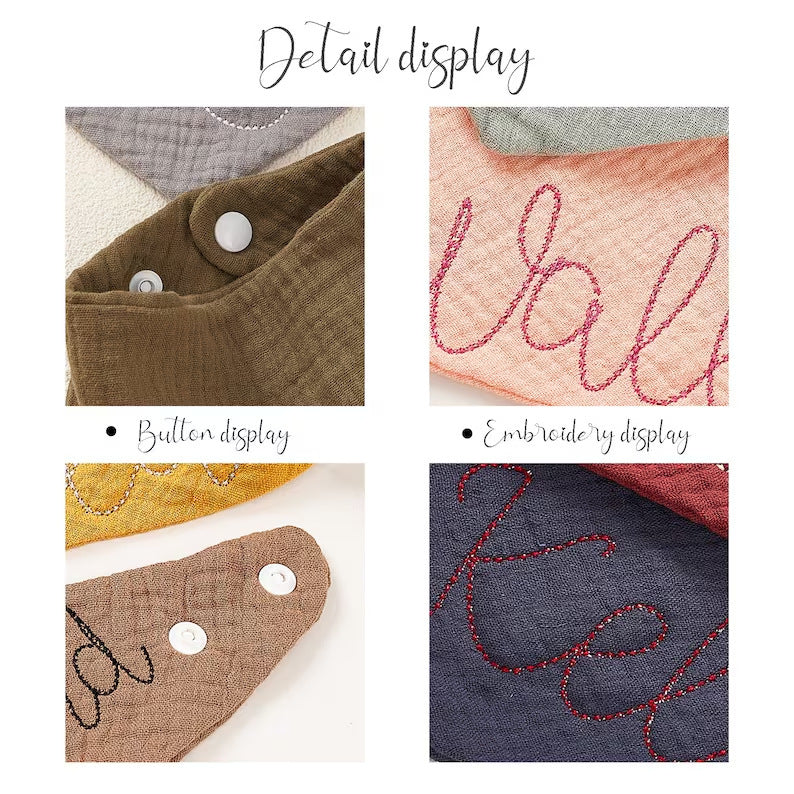 Embroidered Cotton Baby Bib