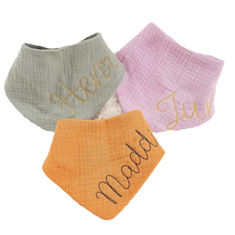 Embroidered Cotton Baby Bib