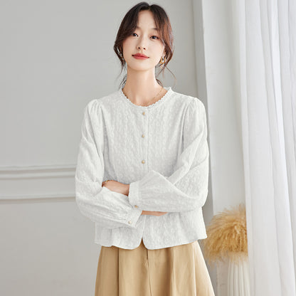 Embroidered Cotton Cardigan Shirt