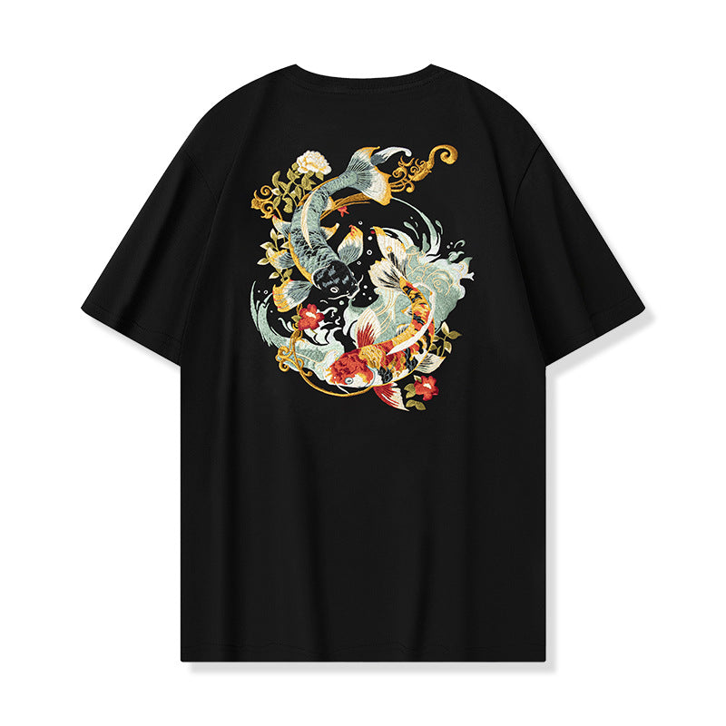 Embroidered Cotton Short-Sleeve T-Shirt for Men