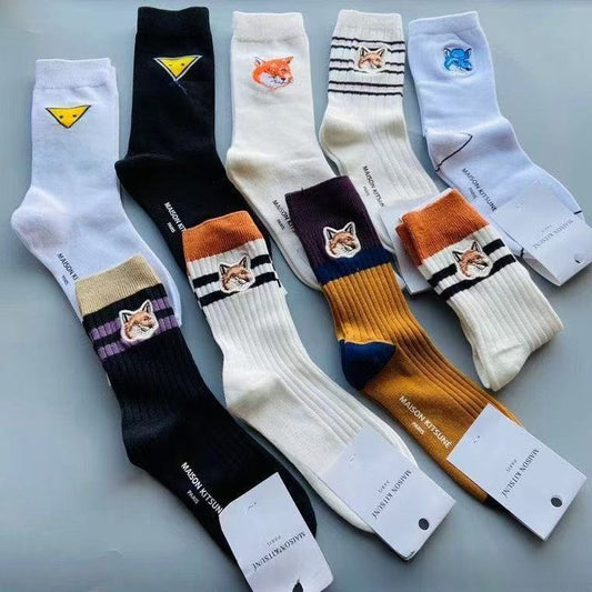 Embroidered cotton socks