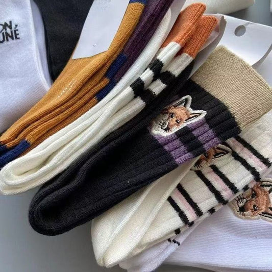 Embroidered cotton socks