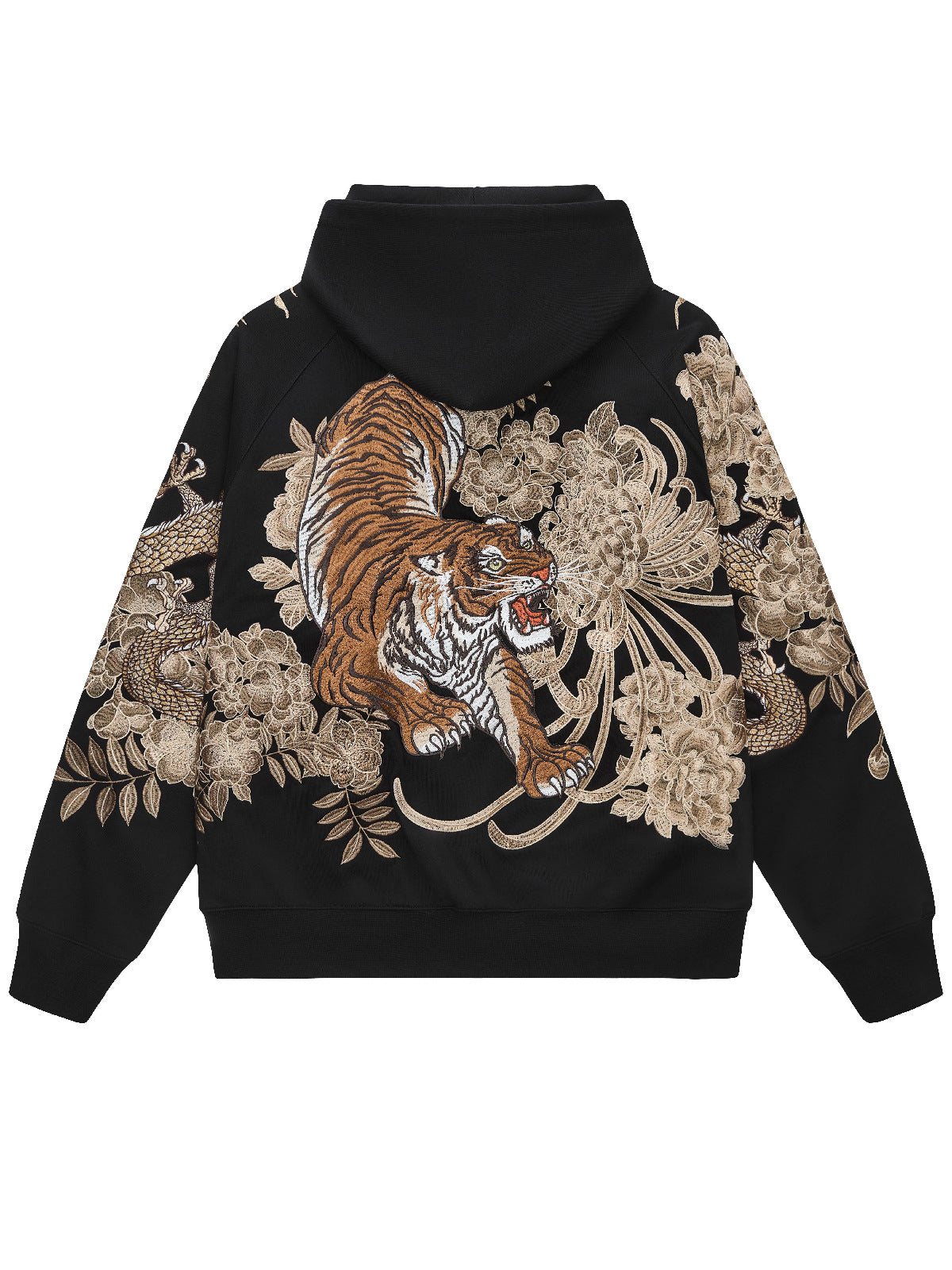 Embroidered Dragon Tiger Hooded Cardigan