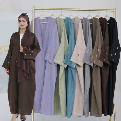 Embroidered elegant cardigan robe