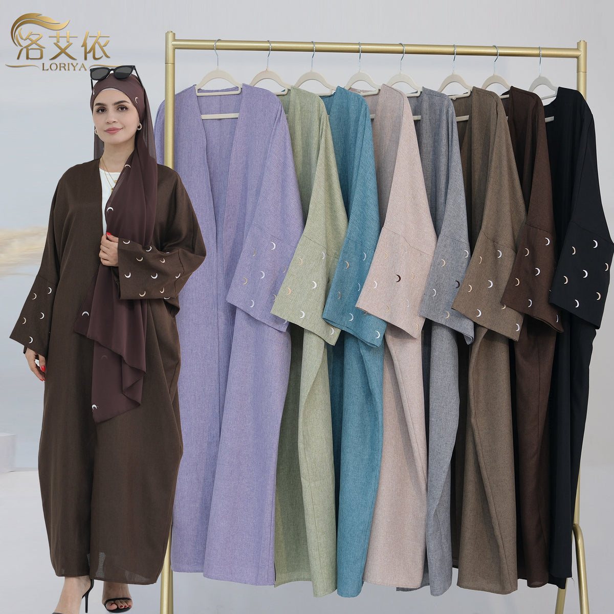 Embroidered elegant cardigan robe