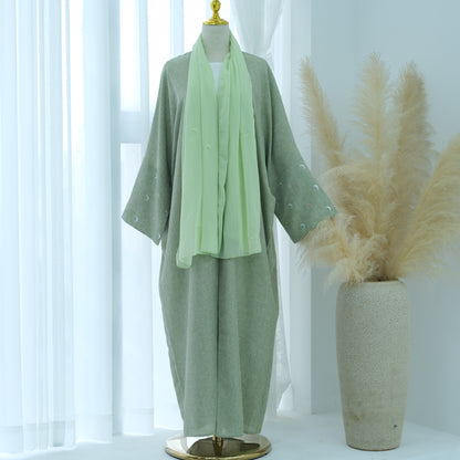 Embroidered elegant cardigan robe