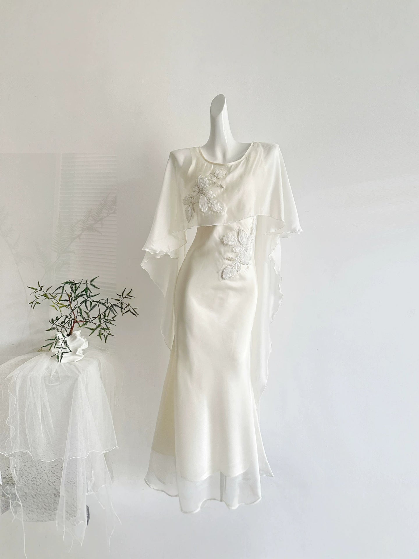 Embroidered Evening Gown
