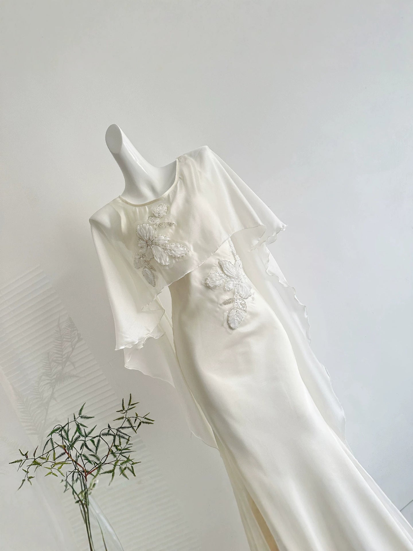 Embroidered Evening Gown