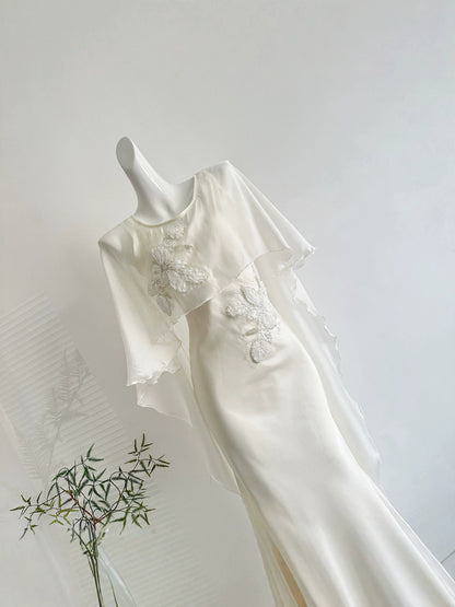 Embroidered Evening Gown