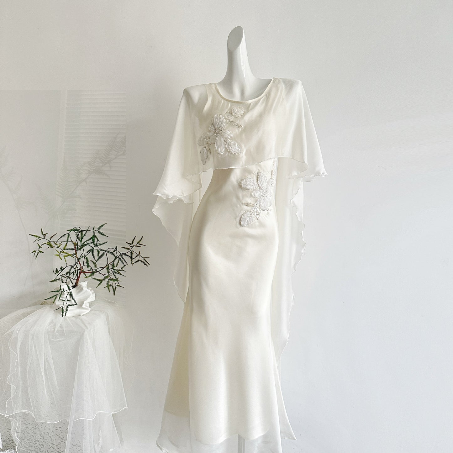 Embroidered Evening Gown