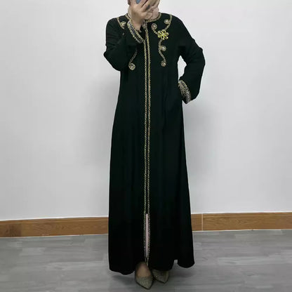 Embroidered floral dress and long robe