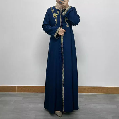 Embroidered floral dress and long robe