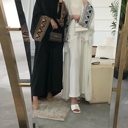 Embroidered floral robe