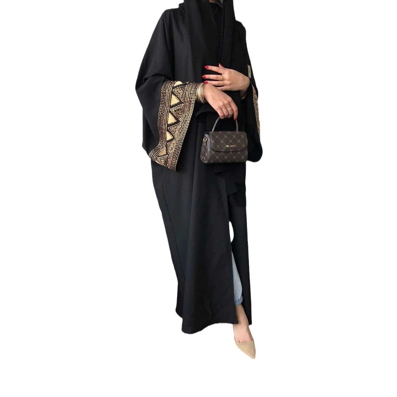 Embroidered floral robe