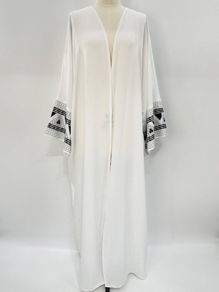 Embroidered floral robe