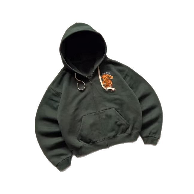 Embroidered Hooded Pullover Sweatshirt