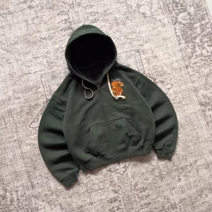 Embroidered Hooded Pullover Sweatshirt