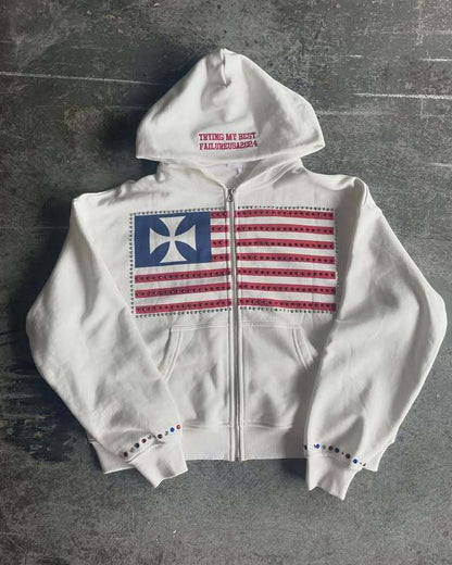 Embroidered Hooded Sweatshirt