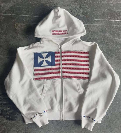 Embroidered Hooded Sweatshirt