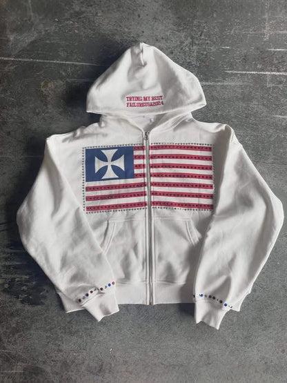 Embroidered Hooded Sweatshirt