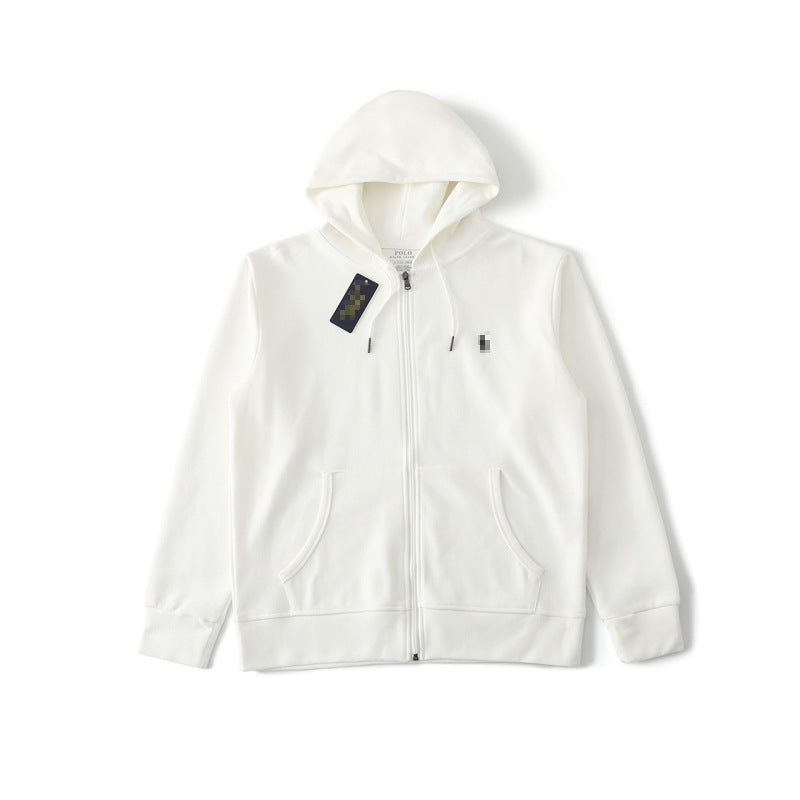 Embroidered Hooded Zip-Up Sweatshirt Jacket